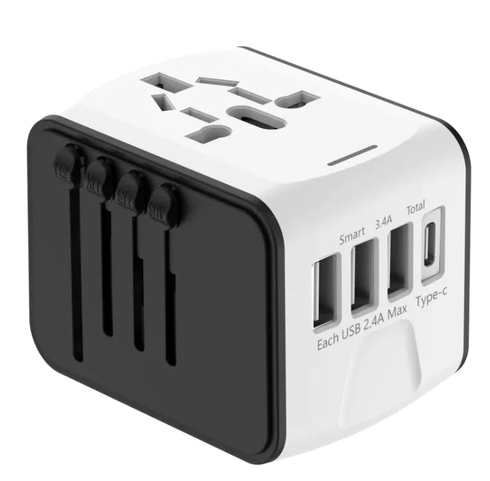 Multifunctional Travel Charger with 3 USB & Type-C Ports